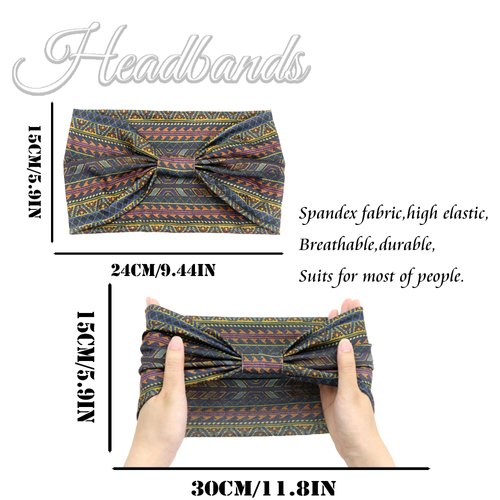 SAWINDA Boho Headbands for Women Stretchy Knot Headband Non Slip Hair bands Yoga Skincare Spa Sweat Turbans Red Head Wraps Scarf Bandanas Pack of 4
