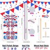 DANNEASY 16 Sheets 4th of July Independence Day Nail Polish Stickers Full Nail Wraps Self Adhesive Nail Polish Strips Gel Fingernail Sticker Nails for Women with Nail File, Cuticle Stick