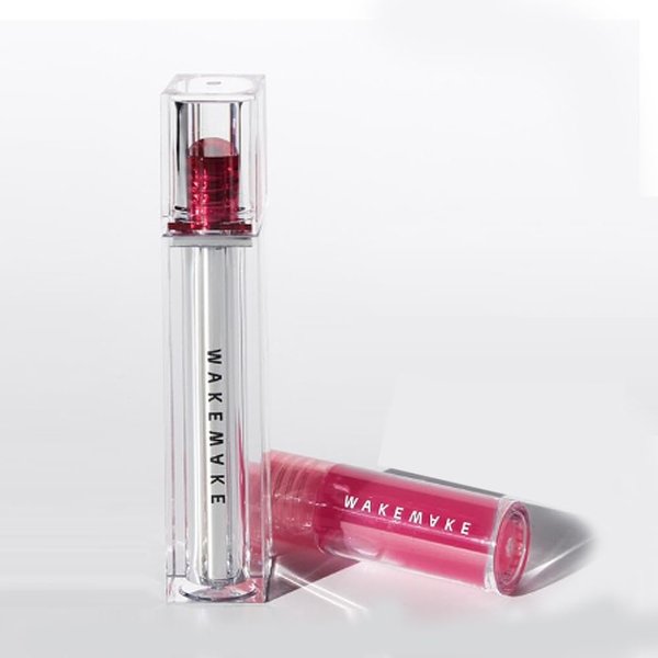 WAKEMAKE Tint, Glowing Tint, Dewy Gel Glow Tint, Dewy Syrub Oil Set, Korean Lip Tint Set (08 COOLISH CHERRY) 0.13 Fl Oz