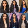 RDFIZZ 13x4 Deep Wave Lace Front Wigs Human Hair,180% Density HD Pre Plucked Deep Curly Lace Front Wigs Human Hair with Elastic,Natural Baby Human Hair Wigs for Black Women(26Inch)