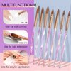 Saviland Kolinsky Acrylic Nail Brush Set: 7PCS Acrylic Nail Brushes for Acrylic Application, Acrylic Powder Nail Art Extension Carving Size 4/6/8/10/12/14/16 Acrylic Brushes for Nail Salons & Home Use