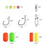 Dr.Fish 200PCs Pompano Rig Making Kit Surf Fishing Rig Accessories Bottom Rig Parts Snell Floats Fishing Beads Circle Hooks Saltwater Fishing Swivels Duo Lock Snaps
