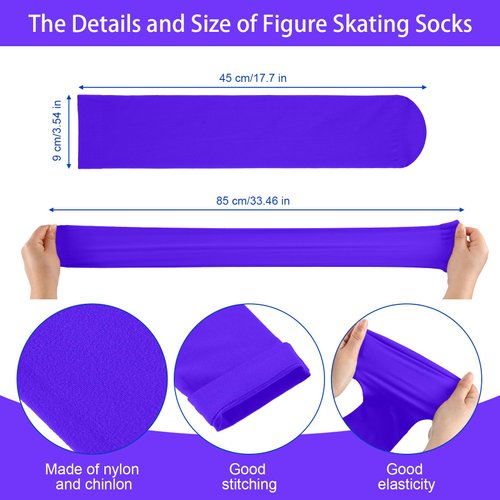Toulite 12 Pairs Winter Figure Skating Socks for Women Men Kids Ice Skating Socks Solid Color Roller Skate Socks Dance Light Opaque Footed Skate Socks(Colorful)