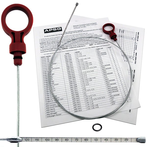 Transmission Fluid Dipstick - Tool - | for: Select Chrysler Dodge Jeep vw Vehicles. | W/Instructions + Cap O-Ring | auto Trans : 8863B, 9336, 42RLE, NAG1, 62TE 2.7 3.5 3.6 3.7 5.7 6.1 6.4