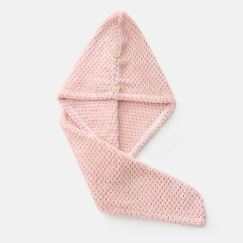 Leadigol Hair Drying Towels Fast Absorbent Cap Bath Bathroom Curly Head Turban Dry Anti Frizz Shower Turban for Curly Hair Women with Button 3PCS