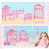 56 Pcs Dollhouse Furniture Dollhouse Accessories Set Miniature Furniture Mini Furniture Plastic Small Doll House Furniture Tiny Play House Pretend Play Family Toys Gift,Boy Girl Toddler Kid 3Y+