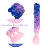 Blue Purple Pink Braiding Hair Extensions Ombre Braiding Hair 3 Packs 24 inch Synthetic Hair for Braiding