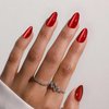 Press on Nails Almond - SHANGMENG Cat Eye Press on Nails Short with Nail Glue, Fit Perfectly Fake Nails for Women Gift, Opaque Stick On Nails in 16 Sizes - 32 Reusable Nails Kit, Wine Red