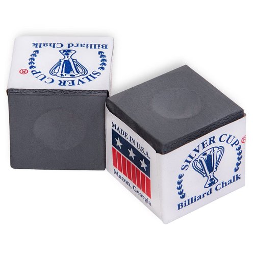 SILVER CUP Billiard CHALK - ONE DOZEN (Charcoal)