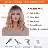 AneShe 14 Inches Blonde Wig for Women Girls Ash Blonde Wig Short Curly Wig Synthetic Wig with Bangs Ombre Blonde Wig for Daily Cosplay Party