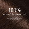 Clip in Hair Extensions Real Human Hair, S-noilite Real Human Hair Brown Hair Extensions Medium Brown 20inch 105g 8pcs Straight Silky Clip in Remy Hair Extensions For Women Natural Hair #4