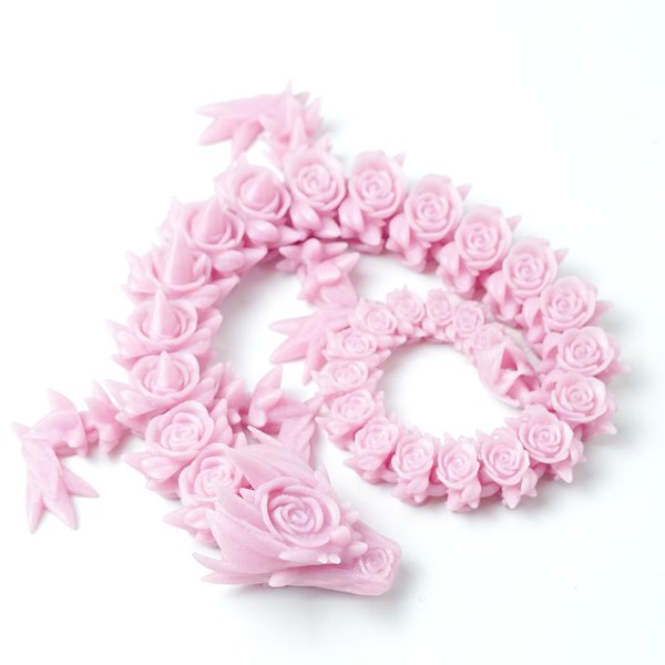 3D Printed Rose Dragon,Articulated Models,Flexible Joint Animal Model Figurines, Stress Relief, Fidget restlessness, ADHD Toys, Surprise Fantasy Gifts