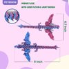 PETBSNVB 2PCS 9 Inches 3D Printed Dragon with Wings, Articulated Dragon, Crystal Dragon, Dragon Fidget Toy, Home Office Decor Executive Desk Toy (Purple + Blue)