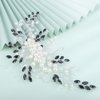 Kercisbeauty Black Crystal Beads Pearl Headband for Women Girls Wedding Bridal Handmade Hair Jewelry Hair Styling Hair Accessories