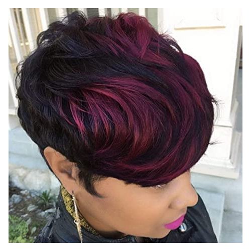 FCHW Short Pixie Cut Hair Wig Short Hairstyles Synthetic Wigs For Women Popular Fashion Wigs Heat Resistant Hairpieces Women's Wig (2139-2)