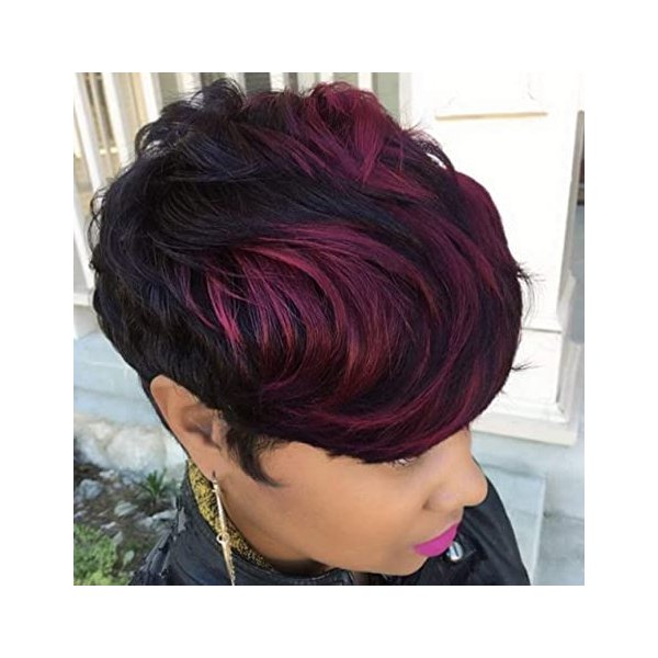 FCHW Short Pixie Cut Hair Wig Short Hairstyles Synthetic Wigs For Women Popular Fashion Wigs Heat Resistant Hairpieces Women's Wig (2139-2)