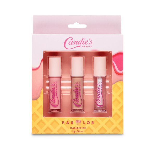 Candie's Parlor Italian Ice Lip Gloss, Mini 3-Piece Set - Moisturizing, Flavorful Lip Care