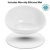 CatGuru Cat Food Bowl, Ceramic Cat Bowls, No Spill Cat Bowl, Whisker Stress Free Cat Food Bowls, Non Skid Cat Bowls for Food and Water, Includes Silicone Non-Slip Mat (High-Low, White)