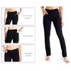 Yogipace,5 Pockets,Women's Straight Leg Yoga Pants Stretch Work Dress Pants Slim Fit,31",Black,Size S