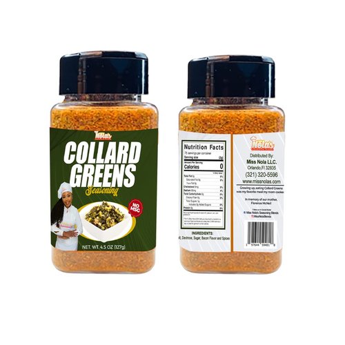 Miss Nola, Collard Greens Seasoning, Greens Seasoning, Herbs, Spices & Mixed Seasoning, 5.5oz