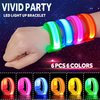 GIFTINBOX 12/6 PCS LED Light Up Bracelets for Kids Adults, LED Glow Flashing Arm Wrist Bands, Glow in The Dark Party Supplies for Night Events Chrismas Safety Party Favors Concerts Rave Sports
