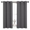 NICETOWN Grey Blackout Curtain Panels for Bedroom, Thermal Insulated Grommet Top Blackout Draperies and Drapes for Basement (2 Panels, W34 x L45-inch, Grey)