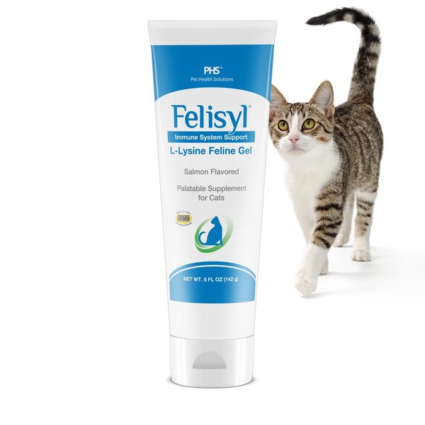 Felisyl L-Lysine Gel for Cats - Immune System Support - Supplement Support for Healthy Tissue, Respiratory, and Vision - Salmon-Flavored - Made in The USA - 5 oz