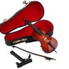 Dselvgvu Wooden Miniature Cello with Stand,Bow and Case Mini Musical Instrument Miniature Dollhouse Model Home Decoration (5.51"x1.97"x0.63")