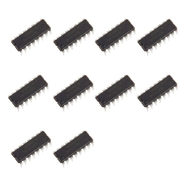 Bridgold 10pcs SN74LS47N 74LS47N 74LS47 74LS BCD to 7-Segment Decoder/Driver Demultiplexer for Digital Tube Display,16-Pin PDIP