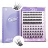 GAQQI Lash Clusters, Eyelash Clusters 120PCS C Curl Individual Lashes, Wispy Cluster Eyelash Extension 10-16mm Mixed Length, Natural Looking Cluster Lashes （GQ20, C Curl, 10-16mm)