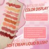 BEFIVECOK Liquid Blush for Cheeks, Soft Cream Blush with Cushion Applicator, Dewy Finish Matte Velvet Texture, High-Pigmented Blendable, Long-Wearing Blush Makeup | #08 ARDOUR-Chili Red