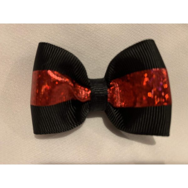 Firefighter Hair Bow, Jake Bow, Thin Red Line Bow, Girls Hair Accessory, Partially Lined Alligator Hair Clip