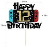 Bekaterea Video Game Happy 12th Birthday Cake Topper，Video Game Boy's 12th Birthday Level Up Party Cake decoration，boy girl gamer cake decoration，Video Game Theme Party Supplies