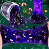 300ml Black Cat Slime with Clay, Dark Purple Clear Slime Kit for Girls Ages 8-12 with 9 Packs Slime Add-Ins, Slime for Kids Party Favors, Non Stick Slime Toys Birthday Halloween Christmas Easter Gifts