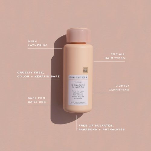 Kristin Ess Hair The One Signature Salon Sulfate Free Shampoo for Women with Avocado Oil - Lightly Clarifying + Anti Frizz, Hydrating Shampoo - Thicken + Nourish - For All Hair Types, 10 fl. oz.