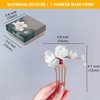 Retro Lotus Flower Hair Comb, Chinese Hanfu Elegant White Flowers Hair Pin, Bride Wedding Hair Accessories