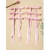 LFOUVRE Pink Hair Bow, 6pcs Hair Bows for Women, Pink Hair Clips for Girls, Pink Bow with Tassel, Bowknot Pink Hair Ribbons for Women, Pink Bow Hair Clips, Pink Bow for Hair, Pink Hair Accessories