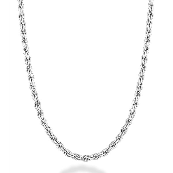 Miabella Solid 925 Sterling Silver Italian 2mm, 3mm Diamond-Cut Braided Rope Chain Necklace for Men Women, 925 Sterling Silver Made in Italy (2mm, Length 18 Inches (women's average length))