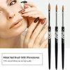 BQAN 3D Kolinsky Nail Art Brush 1Pc #4, Professional nail brushes for acrylic application, Natural Wooden Handle with Rhinestone Design