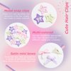 YAEISM 24PCS Pink Bow Hair Clips 3 Color Star Snap Clips Cute Mini Bow Hair Ribbon Non Slip Y2K Star Hair Barrettes for Girls Women