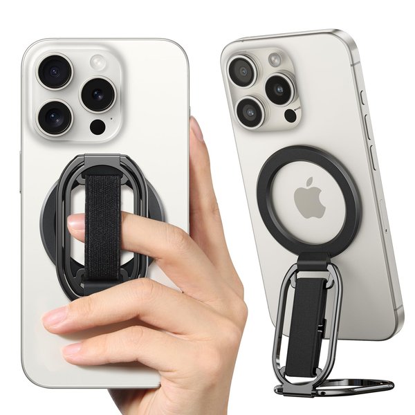 [2024 Newest] SUPERONE for MagSafe Phone Grip for MagSafe Kickstand Compatible with MagSafe Finger Loop, 4-in-1 Phone Ring Holder Strap for MagSafe iPhone 16/15/14/13/12 Series