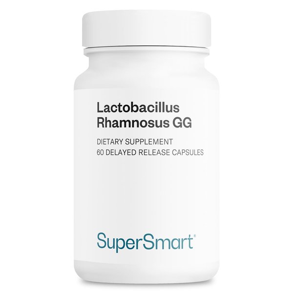 Supersmart - Lactobacillus Rhamnosus GG 10 Billion CFU per Day (LGG Probiotic with Inulin) - L. Rhamnosus Supplement | Non-GMO & Gluten Free - 60 DR Capsules