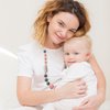 QIMGIC Baby Teething Necklace for Mom - 2PCS Babies Nursing Necklaces for Mom to Wear, Sensory Teether Toy for Kids Adults Toddlers, Teethers Jewelry for Baby Shower Birthday Gift (Pink White, Green)
