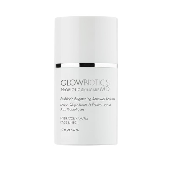 Glowbiotics Probiotic Brightening Renewal Lotion, Lightweight, Hydrating Daily Face Moisturizer, Anti-Aging with Hyaluronic Acid & Green Tea, 1.7 Fl Ounce