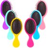 Epakh 6 Pack Mini Wet Hair Brush Travel Detangling Brush Kids Detangler Hair Brushes Toddler Baby Small Detangler Brush Soft Bristle Hair Brush for Women Wet Dry Curly Hair, 6 Colors (Classic Colors)