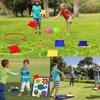 OOTSR 16pcs Nylon Bean Bags Plastic Rings Game Sets for Kids Ring Toss Game Booth Carnival Garden Backyard Outdoor Games Speed and Agility Training Games(8x8cm Bean Bag)