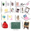 SOTOGO 34 Pieces Doll House School Supplies Mini School Accessories Dollhouse Toy Home Miniature Model DIY Doll Accessories