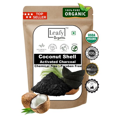 Leafy Organic Coconut Activated Charcoal Powder - 1 lb / 16 Oz - Whitens Teeth, Rejuvenates Skin and Hair, Supports Better Digestion