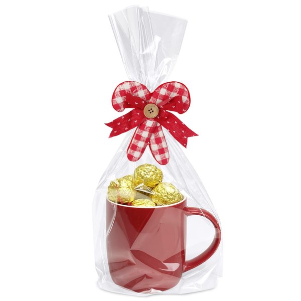 Morepack Flat Bottom Cellophane Bags,100Pcs 7x3x12 Inches Clear Cello Bags Flat Bottom Cellophane Treat Bags for Cookie