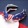 NVENF 4th of July Headbands, American Flag Star Headband Pearl Crystal Rhinestone Knotted Headbands Patriotic 4th of July Accessories Outfits for Women Holiday Gifts (Star A-White)